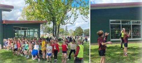 Junior students gathered at the cross country event